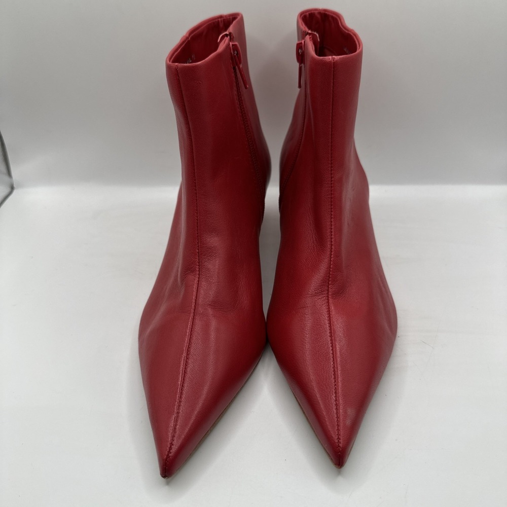 Gianni Bini booties 7 red leather Georgina pointed toe kitten heels new $140 - Picture 2 of 9
